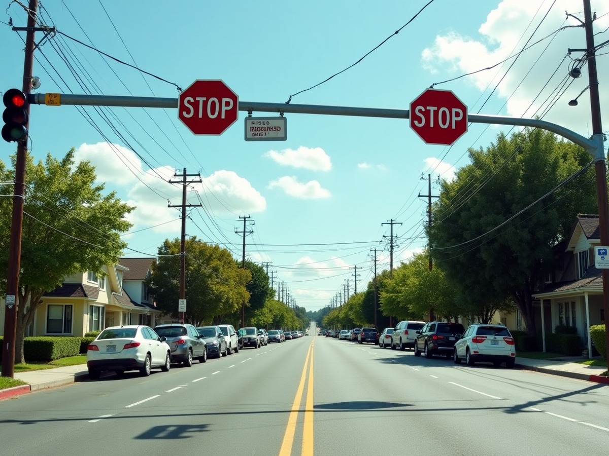 Verkehrsregeln USA: Das musst du als Autofahrer wissen 2 Typische amerikanische Kreuzung – in den USA gelten eigene Verkehrsregeln