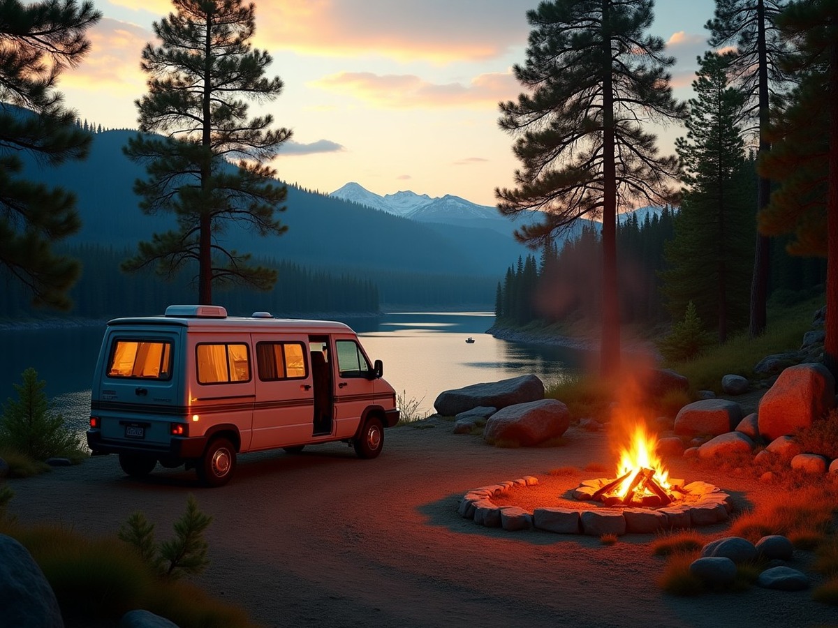 Camping in den USA: Kosten, Campgrounds & Tipps 2 Wohnmobil auf einem Campingplatz in einem US-Nationalpark