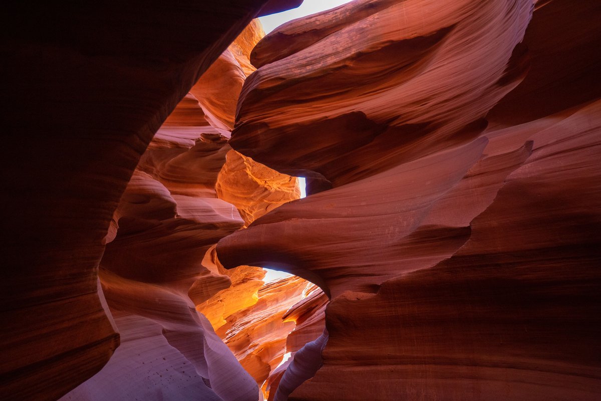 Südwesten USA: Nationalpark-Route für 2 Wochen (Grand Canyon, Zion, Bryce) 4 Lichtstrahlen im Antelope Canyon bei Page