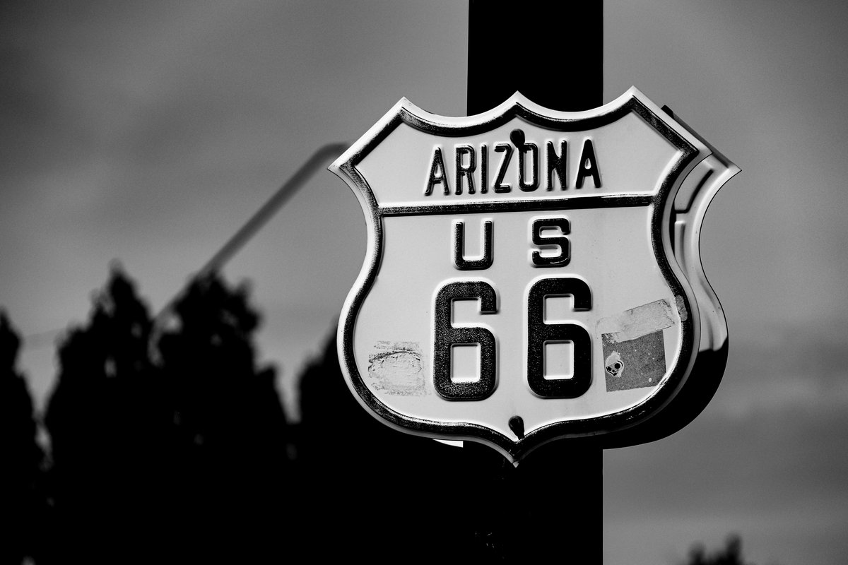 Ein Route-66-Schild in Arizona